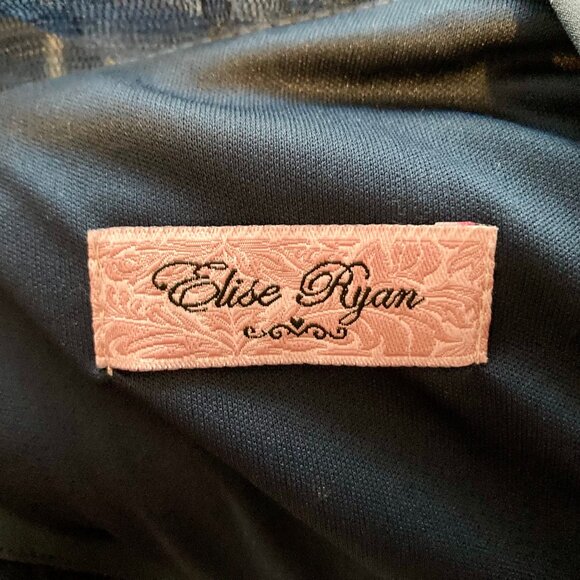 Elise Ryan Midi Dress With Sweetheart Lace Top - Navy/Black - Size 6 (US) - Picture 4 of 4